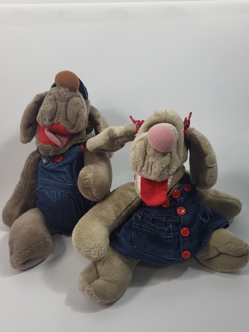 Vintage 1981 Ganz Gabby And Buddy Wrinkle Dog puppet Plush